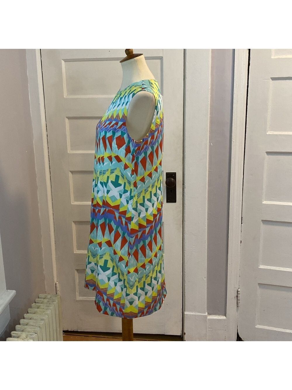 M by Missoni Geometric Print Abstract Sleeveless Shift Dress, Size 8 - Picture 10 of 14